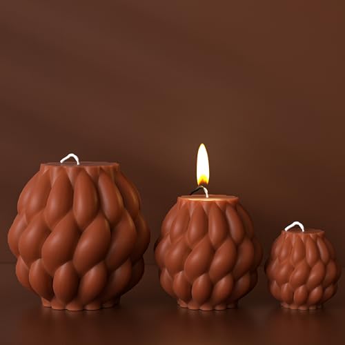 3 Pack Spiral Ball Cylinder Soap & Candle Mold (3 Count)