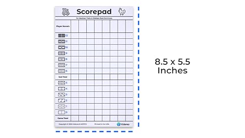 Mexican Train and Chicken Foot Dominoes Score Pad