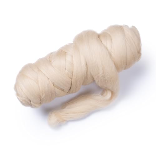 Cream Beige Wool Roving