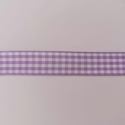 Purple Gingham Plaid Checked Ribbon 25 Yards Each Roll 100% Polyester (75 Foot)