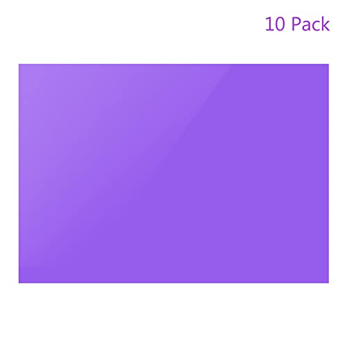 10Pcs Correction Gel Light Filter Overlay Transparent Plastic PVC Sheets Purple for Photo