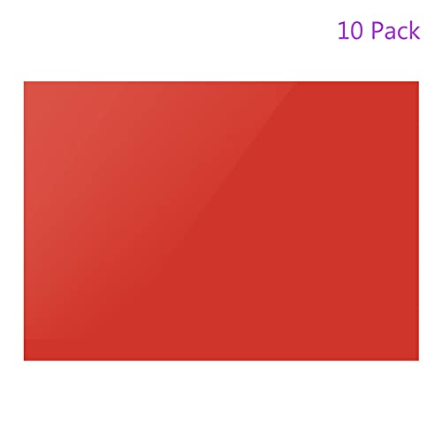 10Pcs Correction Gel Light Filter Overlay Transparent Plastic PVC Sheets Red for Photo