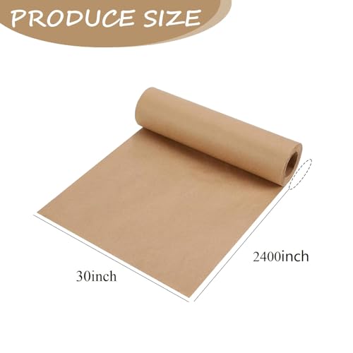 Brown Wrapping Paper Roll 30"x 2400" Craft Packing Paper for Gift Wrapping Bulletin Board Paper Roll Bouquet Flower Table Covering Poster Packing Shipping Moving Supplies (599.7 Sq Ft)