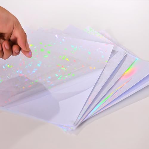 36 Sheets Holographic Laminate Sheets 8.5x11 Inch Self Adhesive 6 Patterns (36 Count)