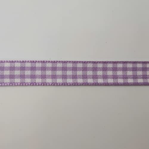 Purple Gingham Plaid Checked Ribbon 25 Yard Each Roll 100% Polyester (75 Foot)
