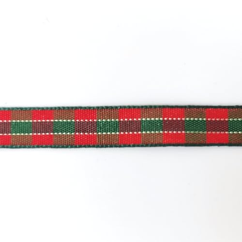 X'Mas Gingham Ribbon Green Red Metallic Gingham Ribbon 25 Yards Each Roll 100% Polyester