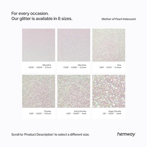 Craft Glitter Shaker Mother of Pearl Iridescent 110g Super Chunky (3.8 Ounce)