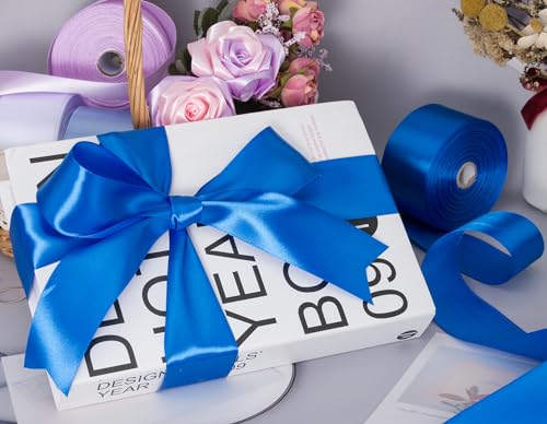 2 Inch Royal Blue Solid Satin Ribbon for Gift Wrapping