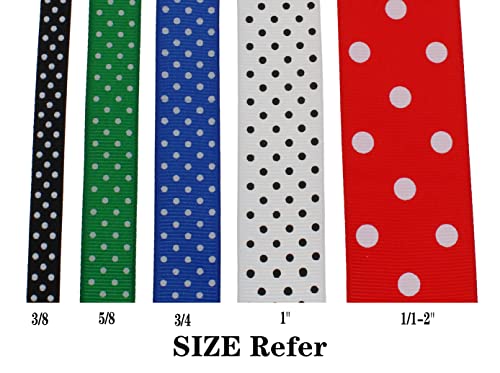 Polka Dot Grosgrain Ribbon 25 Yard Each Roll 100% Polyester