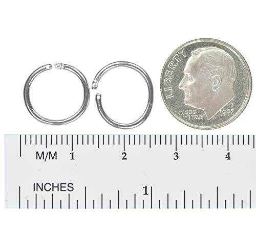 2 Locking Sterling Silver 925 12mm Round Jump Rings Crimp Lock ID (2 Count)