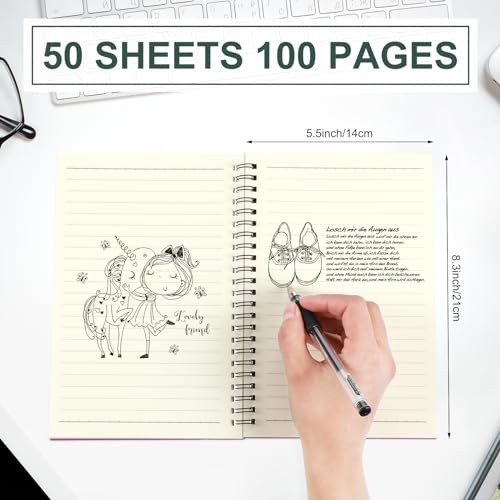 Spiral Notebook Bulk A5 College Ruled Journals Notebooks Lined 8.3 x 5.5 Inch Note Books Writing Thick Paper Notebook for Christmas Office Business School Gifts Supplies (6 Count)