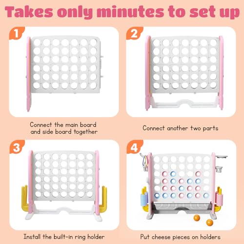 Giant 4 in a Row Connect Game with Mesh Fabric