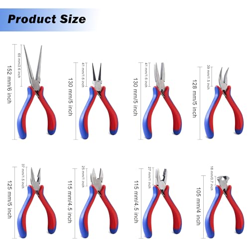 8 Pcs Needle Nose Pliers Set (8 Count)