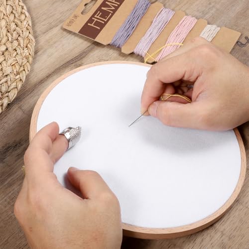 2 Pcs Thimbles Adjustable Ring Sashiko Needles Kits