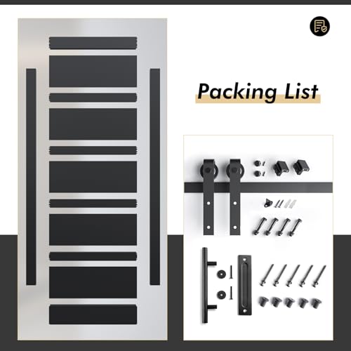 42x84 Barn Door Black with 7FT Hardware Kit Included