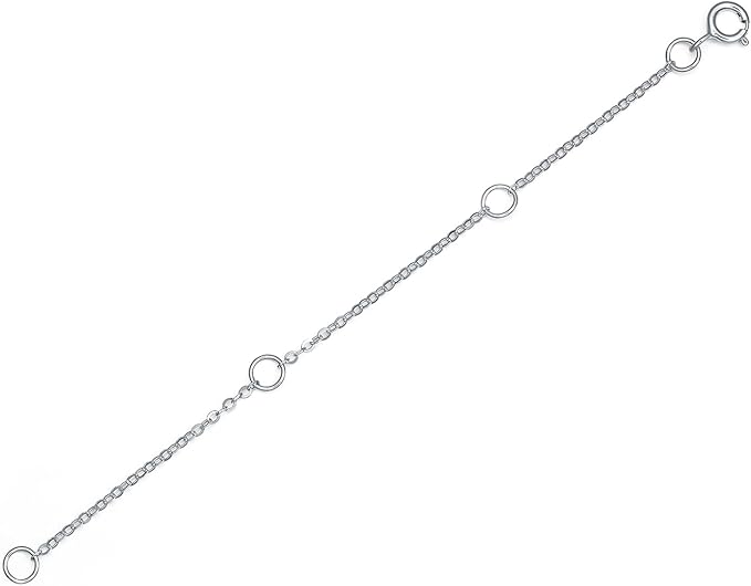 ZHOU LIU FU 18K/750 Real White Gold Extender for Necklace Bracelet Anklet Extenders for Jewelry Gold Extension for Women Men Durable Adjustable Chain Accessories 3.54Inch/9cm C218904