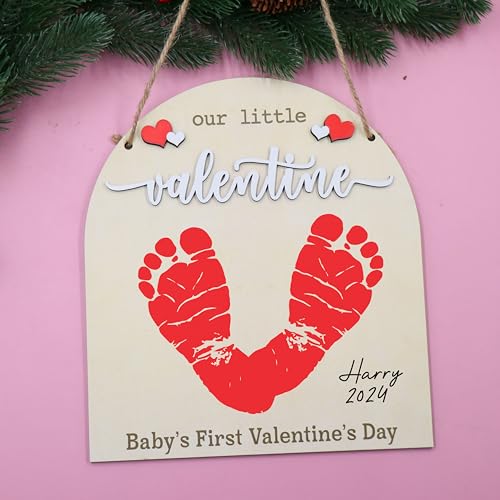 DIY Baby's First Valentine's Day Footprint Signs