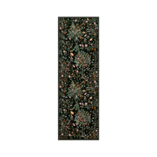 Floral Washable Rug Runners for Hallways Non Slip