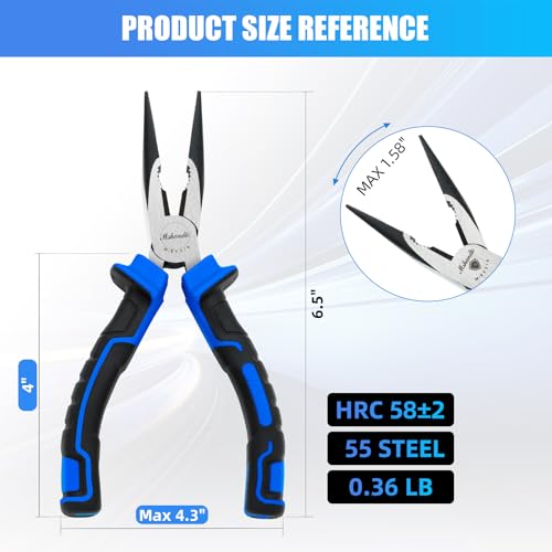 Needle Nose Pliers 6.5" Long Nose Pliers for Wire Bending