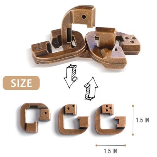 Fun Metal Brain Teaser Puzzle Games (3 Count)