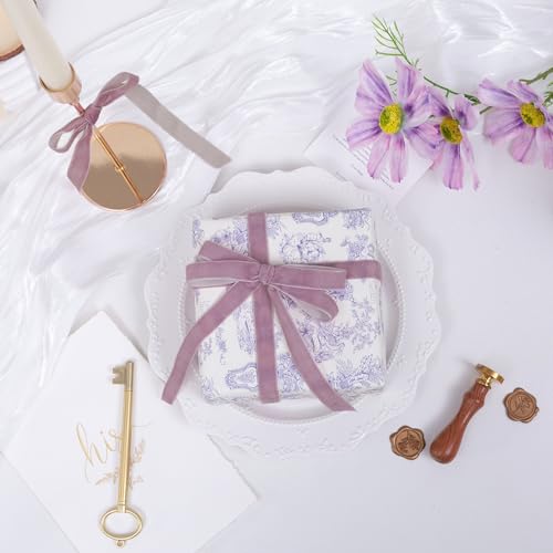 Vintage Lavender Velvet Ribbon Lilac Christmas Ribbon for Gift Wrapping Crafts Christmas Tree Ornaments Garland Decorations
