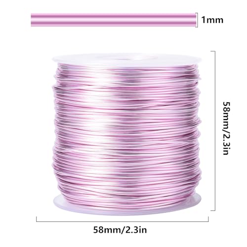328FT 18 Gauge Bendable Pink Aluminum Craft Wire for Jewelry Making Craft (328 Foot)