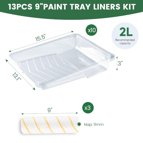 13PCS 9 Inch Paint Roller Refill Pack