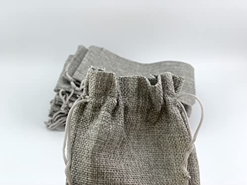 Pack of 25 Burlap Gift Bags with Drawstring Linen Jewelry Pouches Wedding Hessian Jute Bags for Birthday Jewelry and Treat Pouches Party Wedding Favors Gift Art and DIY Craft (25 Count)