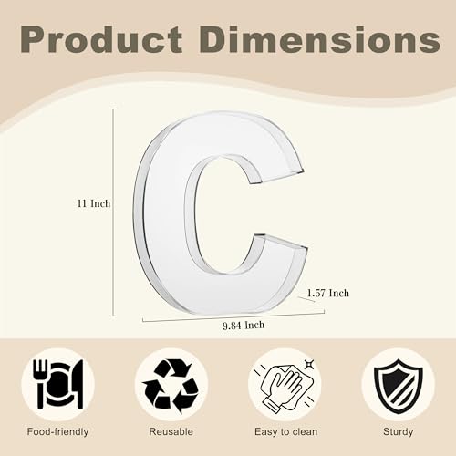 11" Clear Acrylic Letter & Number Charcuterie Tray