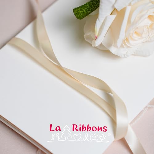 Nude Satin Ribbon 1 Inch 25 Yards Double Faced Silk Ribbon for Flower Bouquet Crafts Gift Wrapping Wedding Party Decoration