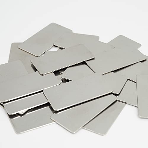 Stainless Steel Engraving Blank Tags Rectangle Stamping Blanks Blank Metal Plate 25 Pack 1x2Inch
