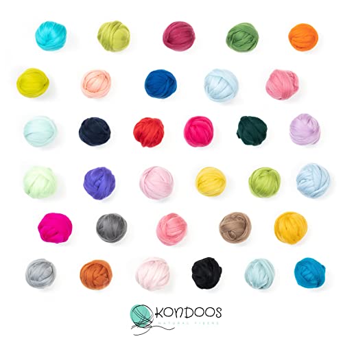 Colored Natural Wool roving