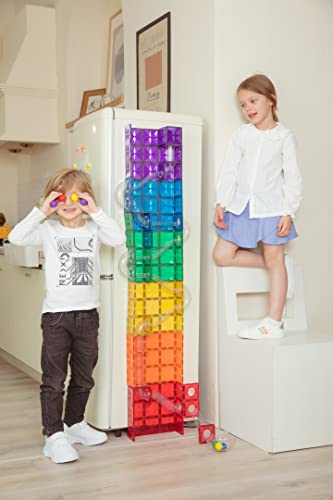 Marble Run Magnetic Tiles Set 120PCS (120 Count)