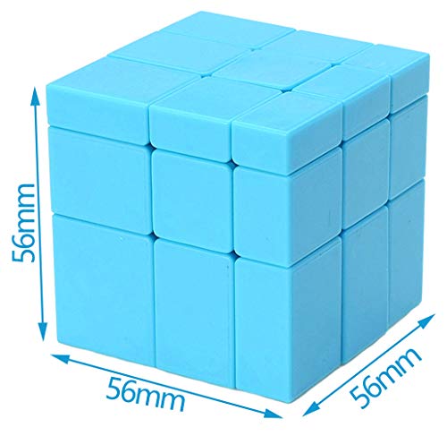 Mirror Speed Cube 3x3 Stickless Magic Cube Puzzle Toy Blue
