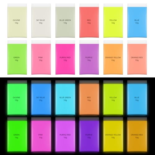 Glow in The Dark Pigment Powder (12 Count)