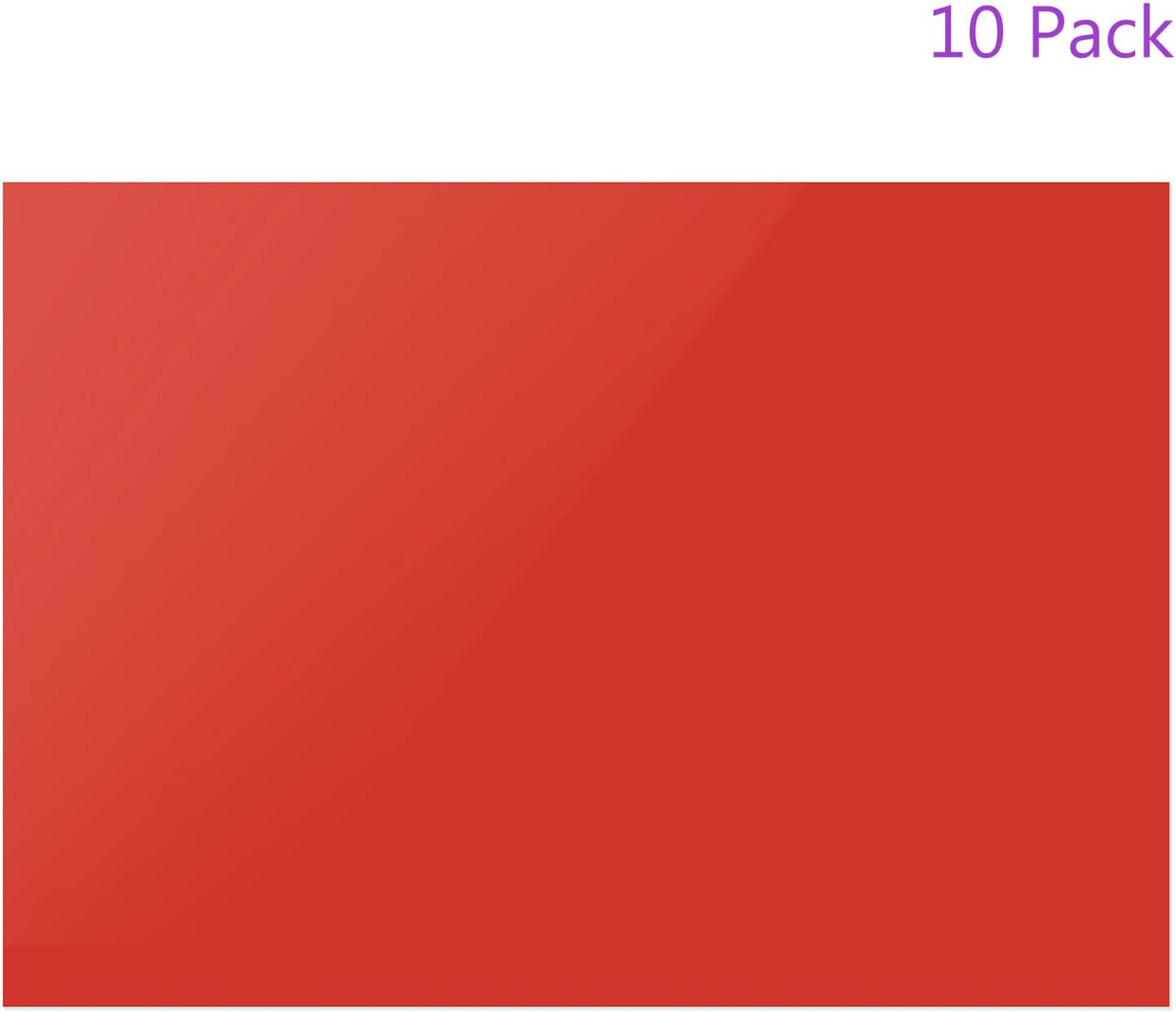 DMiotech 10Pcs Correction Gel Light Filter Overlay Transparent Plastic PVC Sheets Red for Photo,Film,Video