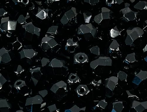 50 pcs Faceted Fire Polished Pressed Czech Glass Beads 6mm (50 Count)