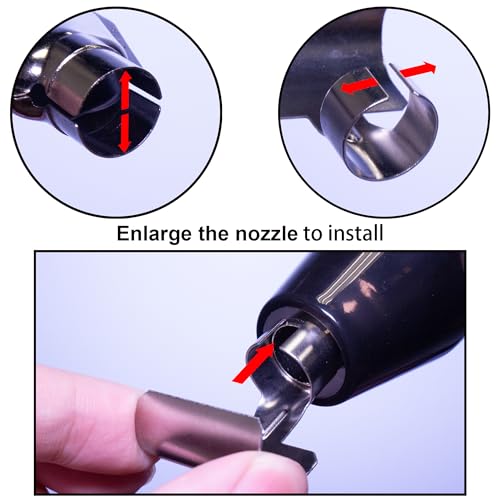 Mini Heat Gun + Reflector Nozzles Kit 350W Fast Heat Hot Air Gun Overload Protection 2 Temp Setting 392°F
