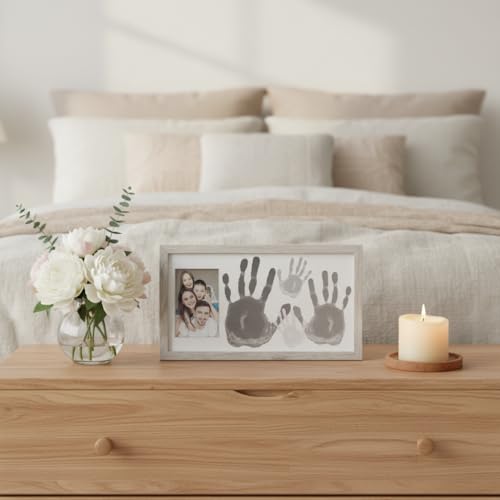 DIY Family Handprint and Photo Keepsake Frame