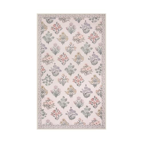 Floral 3x5 Washable Rug