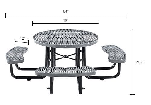 46" Round Picnic Table