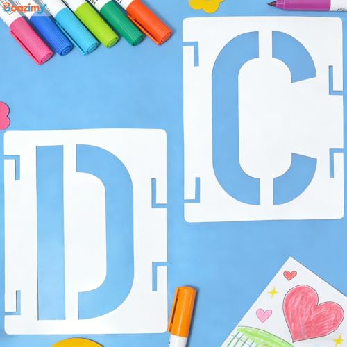 12 Inch 42 Pcs Reusable Letter Number Symbol Stencils (42 Count)