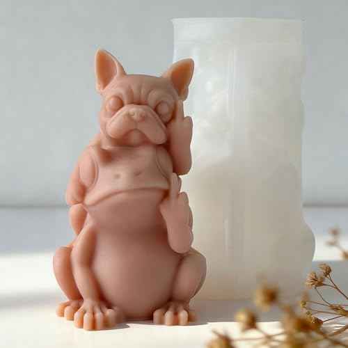 Couple Dog and Frog Animal Cylinder Candle & Resin Mold