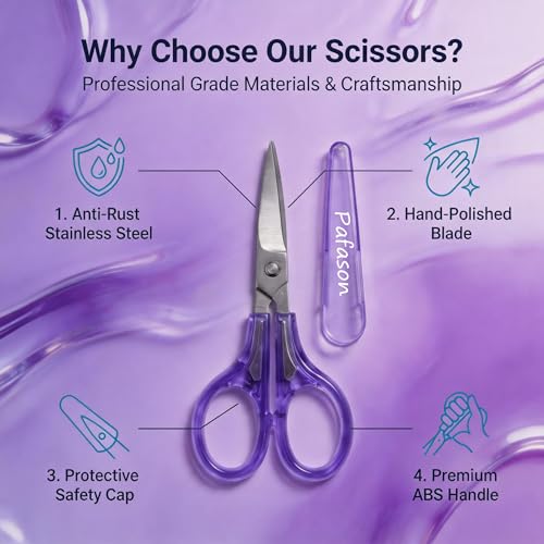 Small Travel Sewing Embroidery Scissors Set Curve Straight Tip (2 Count)