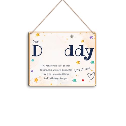 Dear Daddy Poem DIY Baby Handprint Art Craft Plaque Gift for Dad