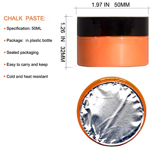 6 Color Chalk Paste Paint Kit with 3 Silicone Squeegees