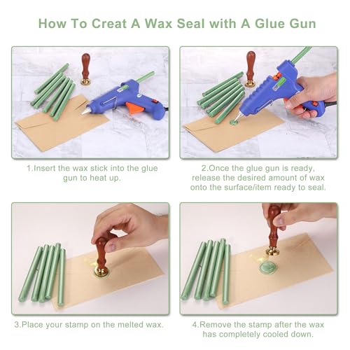 15Pcs Glue Gun Sealing Wax Sticks for Wax Seal Stamp (15 Count)