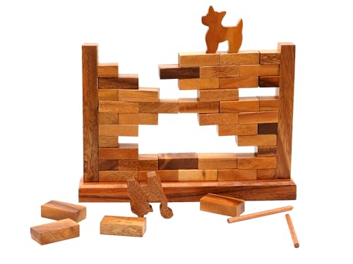 Wooden Brick Wall Balancing Game