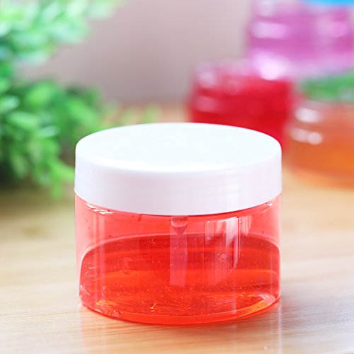 12 Pack 4 oz Plastic Container Jars with Lids Round Clear Travel Cosmetic Container Jars for Toiletries (12 Count)