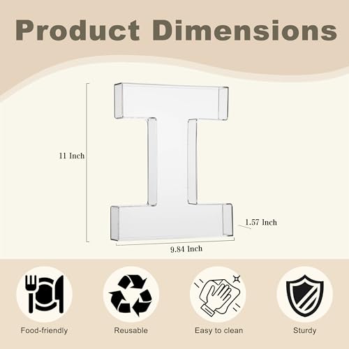 11" Clear Acrylic Letter & Number Charcuterie Tray
